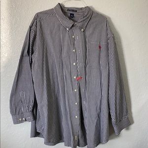 Pollo Dark Blue and White pattern button down